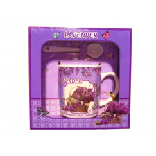 Gyertya &amp; Decor Levendulás bögre kanállal lila színű bögrék, csészék