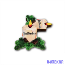  Gyertya forma fenyővel 6,5x6,5cm- Emlékezünk dekorációs kellék