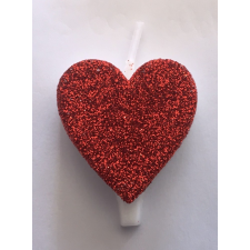  gyertya+talp szív - piros gyertya