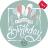 Gyertyakovács Lufis Happy Birthday tortaostya