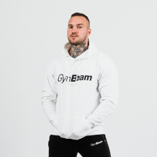 GymBeam PRO Hoodie White pulóver - GymBeam L férfi pulóver, kardigán