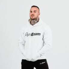 GymBeam PRO Hoodie White pulóver - GymBeam S