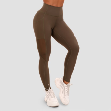 GymBeam Women‘s Leggings Mesh Panel olive M női nadrág