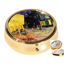 Gyógyszeres fémdoboz 3 fakkos 6x2,1cm Van Gogh:Kávéház éjjel konyhai eszköz