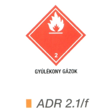 Gyúlékony gázok ADR 2.1/f információs címke