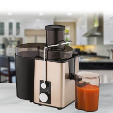 Gyümölcs- és zöldségcentrifuga, Hoffmans, 800W, 600ml tartály, 2 sebességfokozat + Pulse funkció, fekete-arany gyümölcsprés és centrifuga