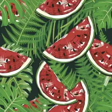 Gyümölcsök Görögdinnye Fern Leaves szalvéta 20 db-os 33x33 cm party kellék