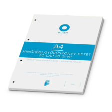  Gyűrűs könyv betét, A4, sima, 50 lap, BOXER, fehér füzet