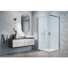  H2O Comfort D 80×100 szögletes aszimmetrikus zuhanykabin, tolóajtóval kád, zuhanykabin