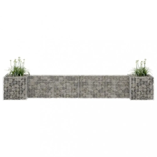  H alakú acéldrót virágtartó gabion 260 x 40 x 40 cm kerti tárolás