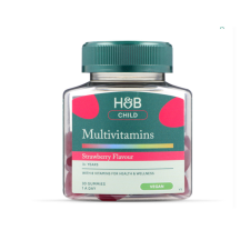  H&amp;B Gyerek 3+ Multivitamin Gumivitamin epres 30db vitamin és táplálékkiegészítő