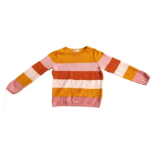 H&amp;M barna és rózsaszín csíkos kislány pulóver (méret: 110/116) gyerek pulóver, kardigán