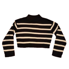  H&M fekete-fehér csíkos lány pulóver (méret: 146/152)