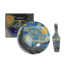 H.C.198-1224 Üvegtányér lapáttal,30cm,Van Gogh:Csillagos éj konyhai eszköz