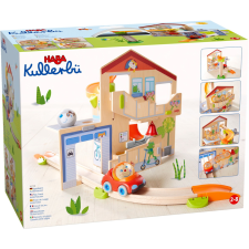 Haba 307198 - Garázs és Autó Fa Autópálya kiegészítő épület (1307198001) autópálya és játékautó