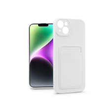 Haffner Apple iPhone 14 Plus szilikon hátlap kártyatartóval - Card Case - fehér (PT-6734) tok és táska