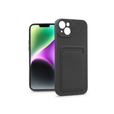 Haffner Apple iPhone 14 Plus szilikon hátlap kártyatartóval - Card Case - fekete tok és táska