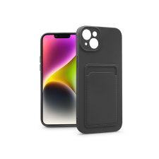 Haffner Apple iPhone 14 szilikon hátlap kártyatartóval - Card Case - fekete tok és táska