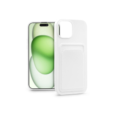 Haffner Apple iPhone 15 Plus szilikon hátlap kártyatartóval - Card Case - fehér tok és táska