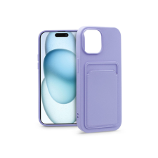 Haffner Apple iPhone 15 Plus szilikon hátlap kártyatartóval - Card Case - lila (5903396211966) tok és táska