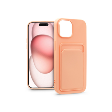 Haffner Apple iPhone 15 Plus szilikon hátlap kártyatartóval - Card Case - pink (PT-6846) mobiltelefon kellék