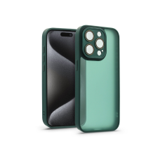 Haffner Apple iPhone 15 Pro hátlap kameravédő peremmel, lencsevédő üveggel - Variete - sötétzöld tok és táska