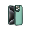 Haffner Apple iPhone 15 Pro hátlap kameravédő peremmel, lencsevédő üveggel - Variete - sötétzöld