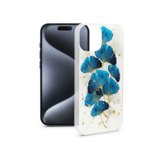 Haffner Apple iPhone 15 Pro szilikon hátlap - Gold Glam - leaves tok és táska