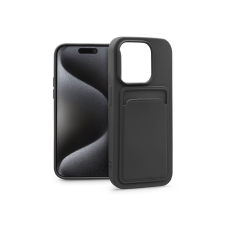 Haffner Apple iPhone 15 Pro szilikon hátlap kártyatartóval - Card Case - fekete tok és táska