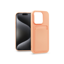 Haffner Apple iPhone 15 Pro szilikon hátlap kártyatartóval - Card Case - pink (PT-6851) tok és táska