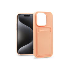 Haffner Apple iPhone 15 Pro szilikon hátlap kártyatartóval - Card Case - rózsaszín tok és táska