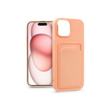Haffner Apple iPhone 15 szilikon hátlap kártyatartóval - Card Case - pink (PT-6852) tok és táska