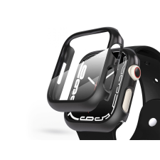 Haffner Apple Watch 7 (41 mm) védőtok beépített edzett üveggel - DEFENSE 360 - fekete (ECO csomagolás) tok és táska