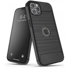 Haffner Carbon szilikon hátlap Logo kivágással iPhone 14 Plus fekete tok és táska