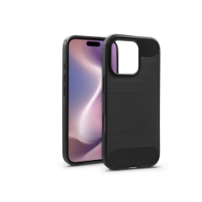 Haffner Carbon szilikon tok - Apple iPhone 16 Pro - fekete tok és táska