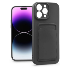 Haffner Card Case szilikon hátlap iPhone 14 Pro Max fekete tok és táska
