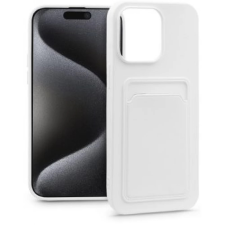 Haffner Card Case szilikon hátlap iPhone 15 Pro Max fehér tok és táska