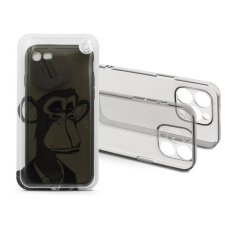 Haffner Gray Monkey szilikon hátlap iPhone 7/8/SE 2020/SE 2022 szürke átlátszó mobiltelefon kellék