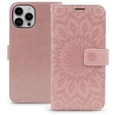 Haffner Mezzo Book Oldalra nyíló bőr tok iPhone 15 Pro rózsaszínarany mobiltelefon kellék
