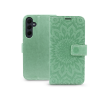 Haffner Mezzo Samsung Galaxy A35 5G Flip Tok - Zöld/Mandala mintás