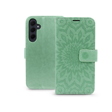 Haffner Mezzo Samsung Galaxy A35 5G Flip Tok - Zöld/Mandala mintás tok és táska