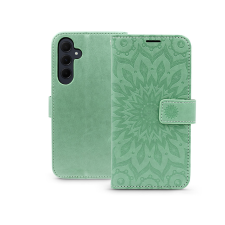 Haffner Mezzo Samsung Galaxy A35 5G Flip Tok - Zöld/Mandala mintás (HF268274) tok és táska