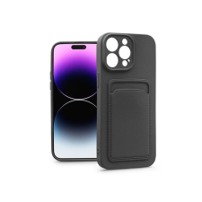 Haffner PT-6741 iPhone 14 Pro Max fekete szilikon hátlap kártyatartóval tok és táska