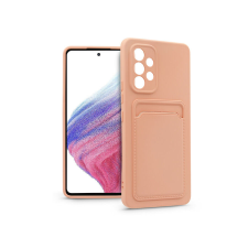 Haffner Samsung A536U Galaxy A53 5G szilikon hátlap kártyatartóval - Card Case - pink tok és táska