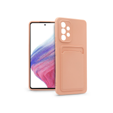 Haffner Samsung A536U Galaxy A53 5G szilikon hátlap kártyatartóval - Card Case - rózsaszín tok és táska