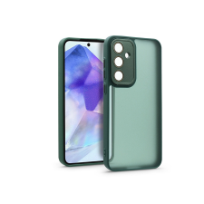 Haffner Samsung SM-A556 Galaxy A55 hátlap kameravédő peremmel, lencsevédő üveggel -     Variete - sötétzöld tok és táska