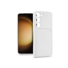 Haffner Samsung SM-S911 Galaxy S23 szilikon hátlap kártyatartóval - Card Case - fehér tok és táska