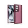 Haffner Samsung SM-S928 Galaxy S24 Ultra hátlap kameravédő peremmel, lencsevédő üveggel - Variete - bíbor