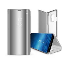 Haffner Smart Clear View oldalra nyíló flipes tok - Samsung SM-S911 Galaxy S23 - ezüst tok és táska