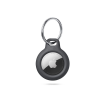 Haffner Szilikon védőtok és rögzítő kulcstartó Apple AirTag nyomkövetőhöz - Rough - fekete (ECO csomagolás)